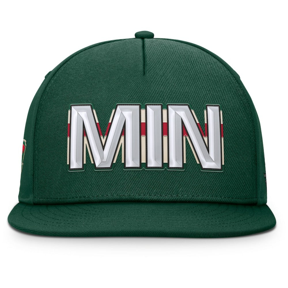 Minnesota Wild Fanatics Authentic Pro Rink Team Code Snapback Hat Discount