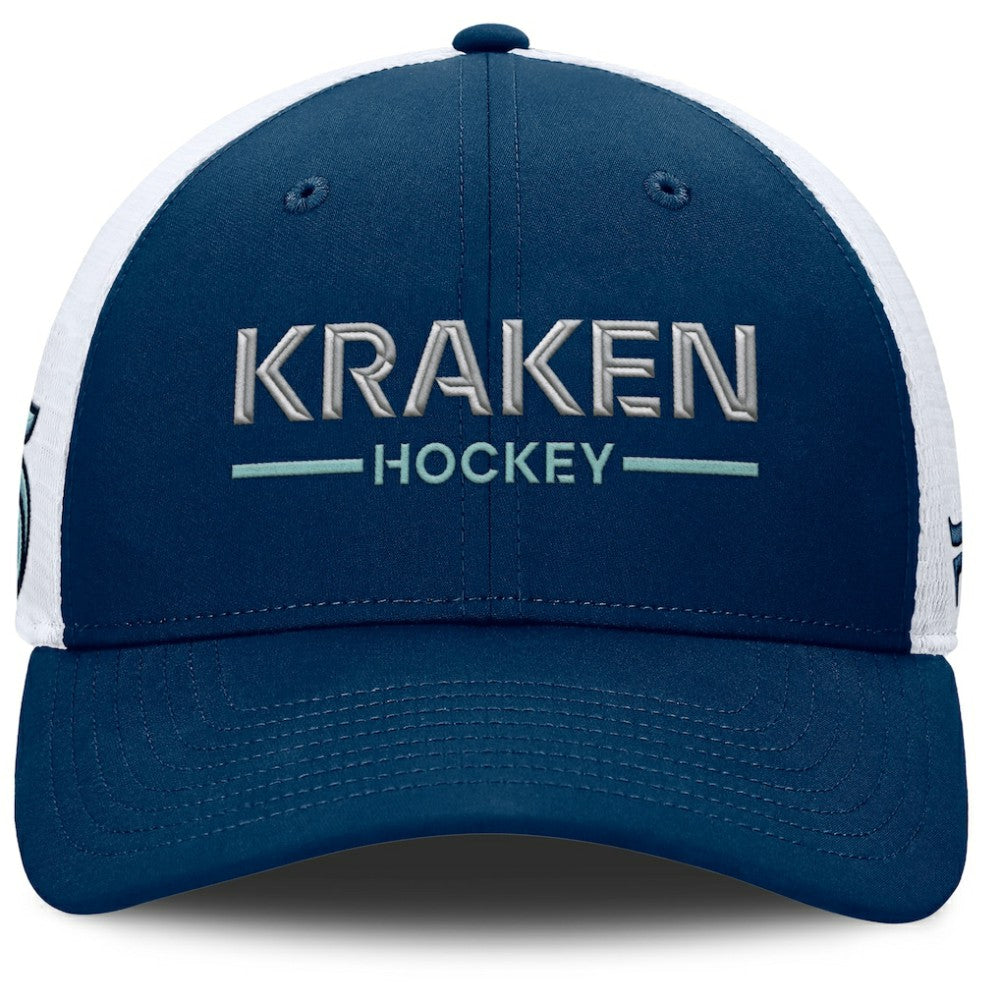 Seattle Kraken Fanatics Authentic Pro Rink Lockup Adjustable Trucker Hat For Sale