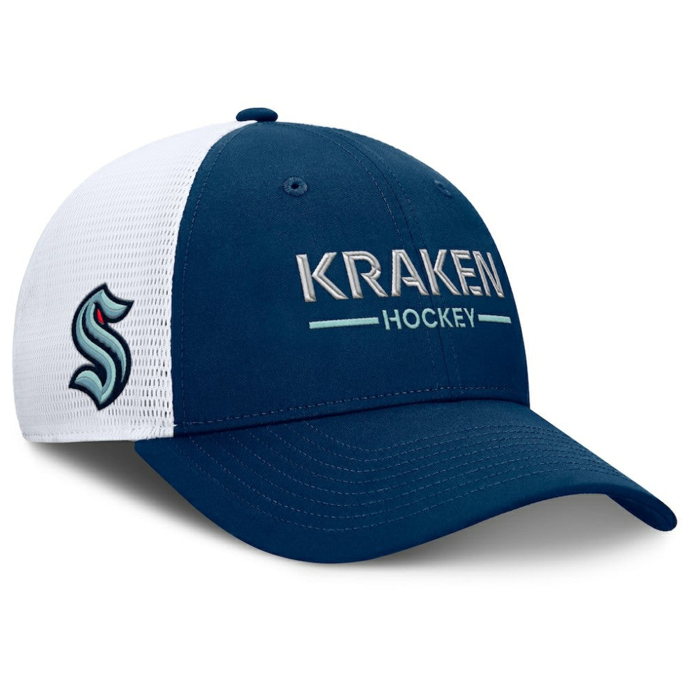 Seattle Kraken Fanatics Authentic Pro Rink Lockup Adjustable Trucker Hat For Sale