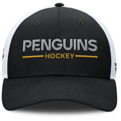 Pittsburgh Penguins Fanatics Authentic Pro Rink Lockup Adjustable Trucker Hat For Sale