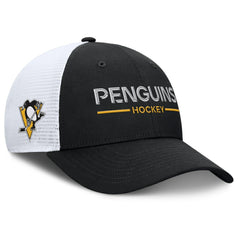 Pittsburgh Penguins Fanatics Authentic Pro Rink Lockup Adjustable Trucker Hat For Sale