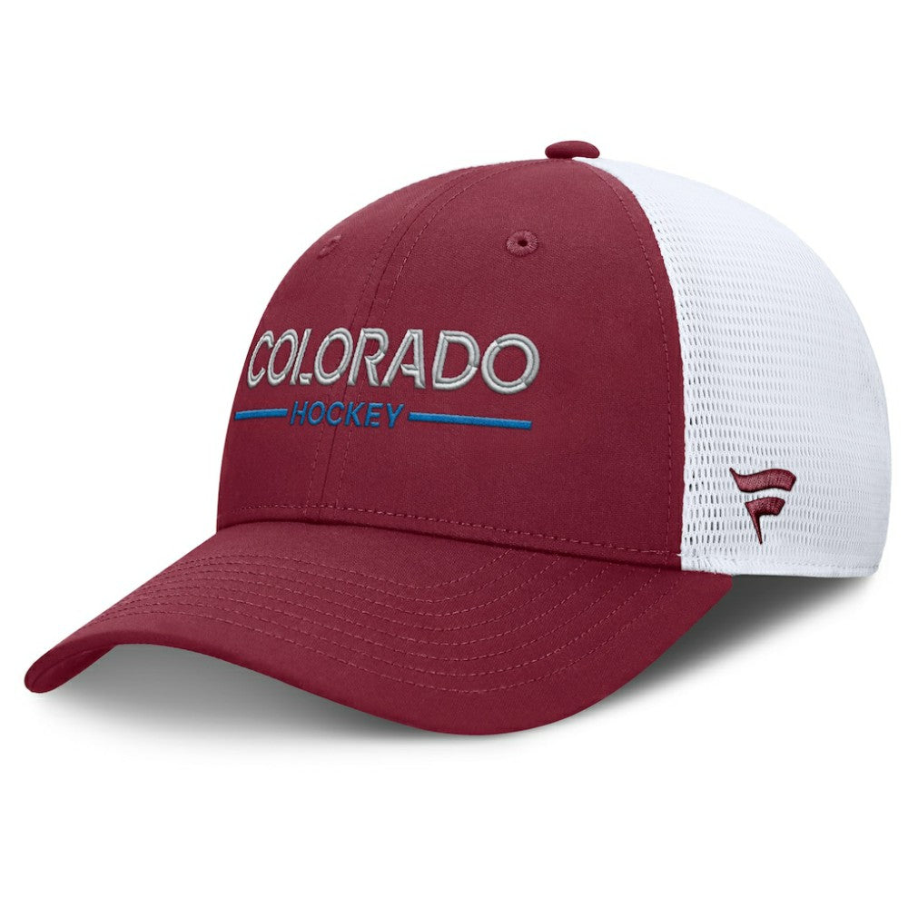 Colorado Avalanche Fanatics Authentic Pro Rink Lockup Adjustable Trucker Hat On Sale