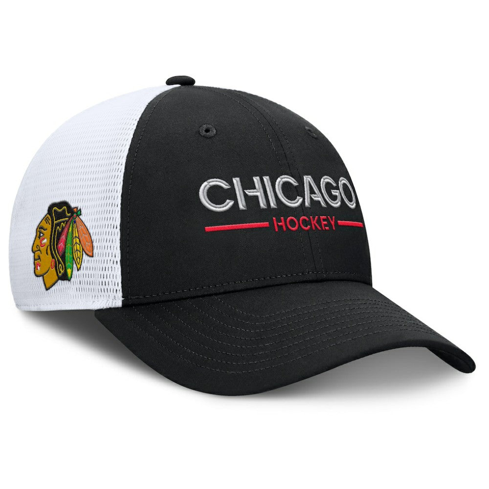 Chicago Blackhawks Fanatics Authentic Pro Rink Lockup Adjustable Trucker Hat Sale