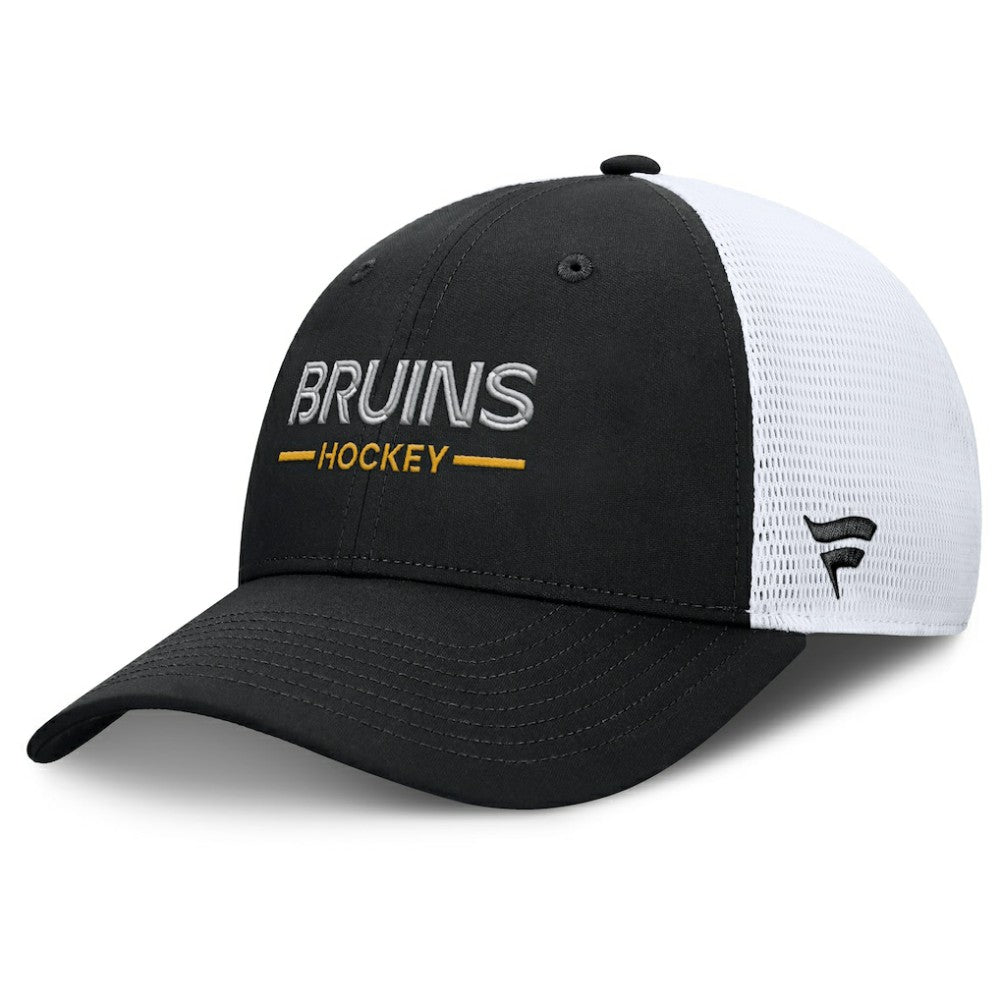 Boston Bruins Fanatics Authentic Pro Rink Lockup Adjustable Trucker Hat Online