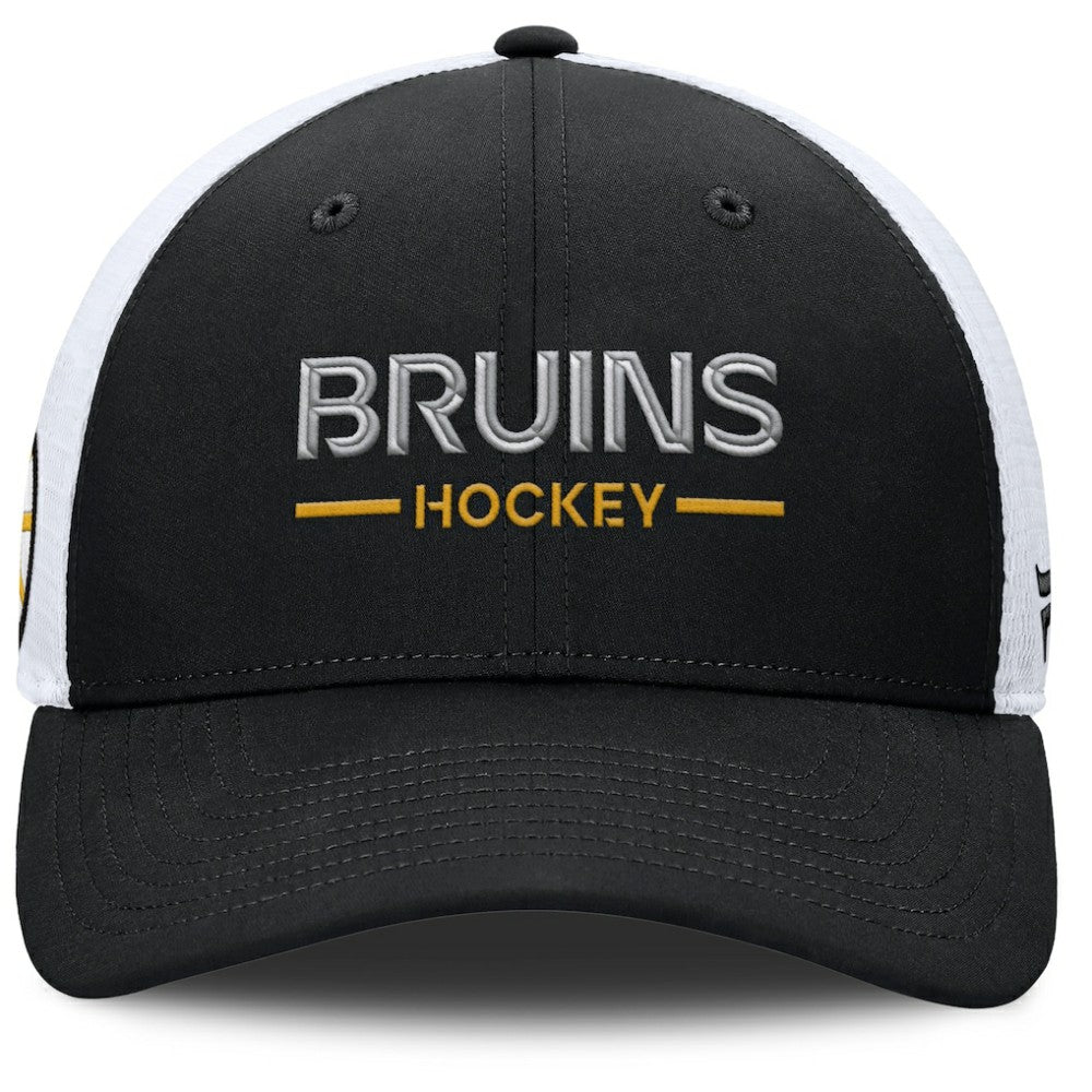 Boston Bruins Fanatics Authentic Pro Rink Lockup Adjustable Trucker Hat Online
