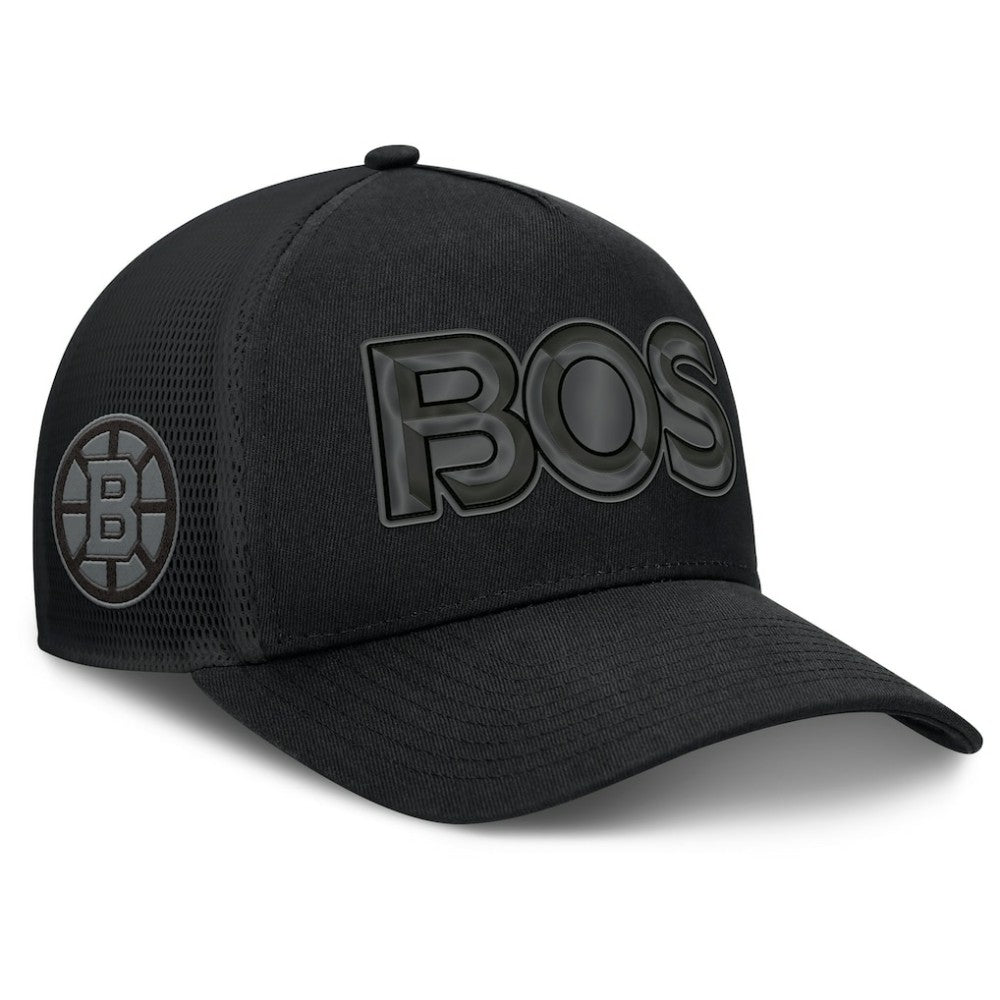 Boston Bruins Fanatics Authentic Pro Road Team Code Trucker Adjustable Hat On Sale