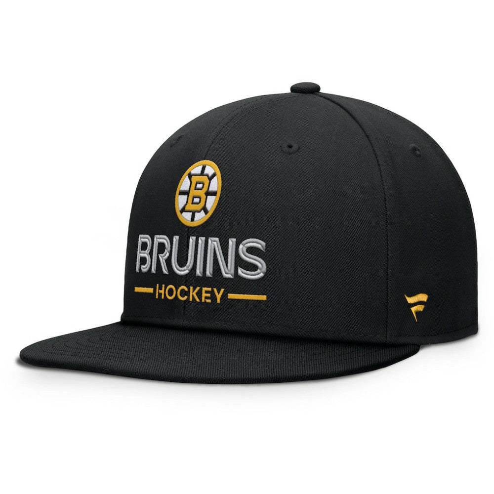 Boston Bruins Fanatics Authentic Pro Rink Lockup Snapback Hat For Sale