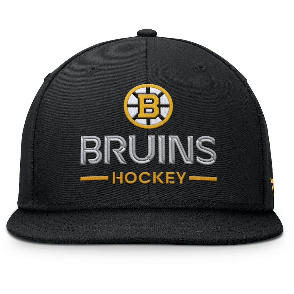 Boston Bruins Fanatics Authentic Pro Rink Lockup Snapback Hat For Sale