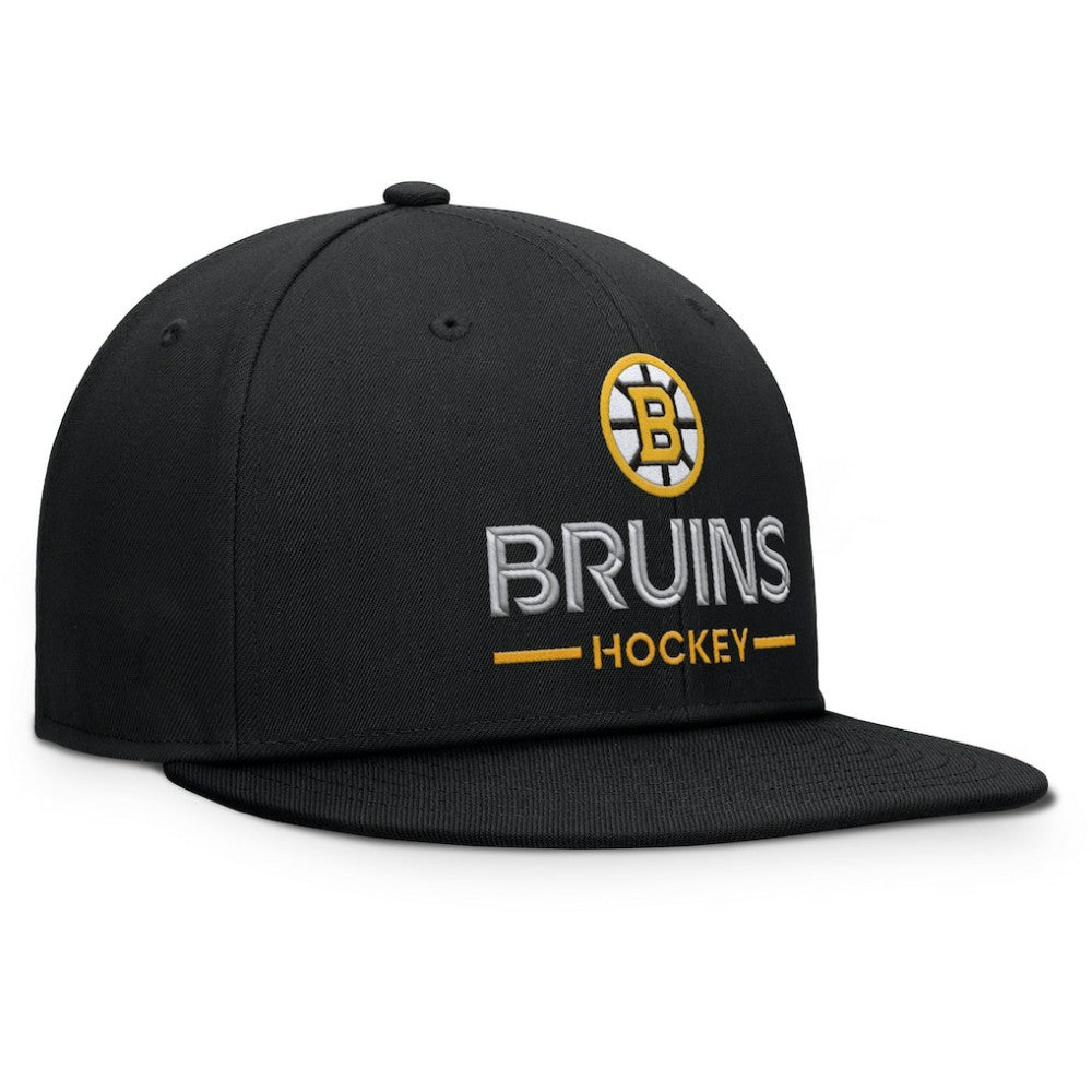 Boston Bruins Fanatics Authentic Pro Rink Lockup Snapback Hat For Sale