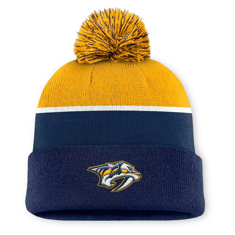 Nashville Predators Fanatics Authentic Pro Rink Cuffed Knit Hat with Pom Online