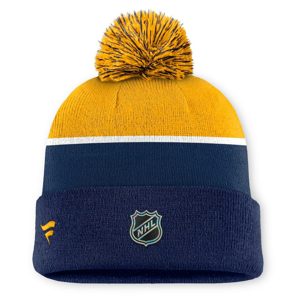 Nashville Predators Fanatics Authentic Pro Rink Cuffed Knit Hat with Pom Online