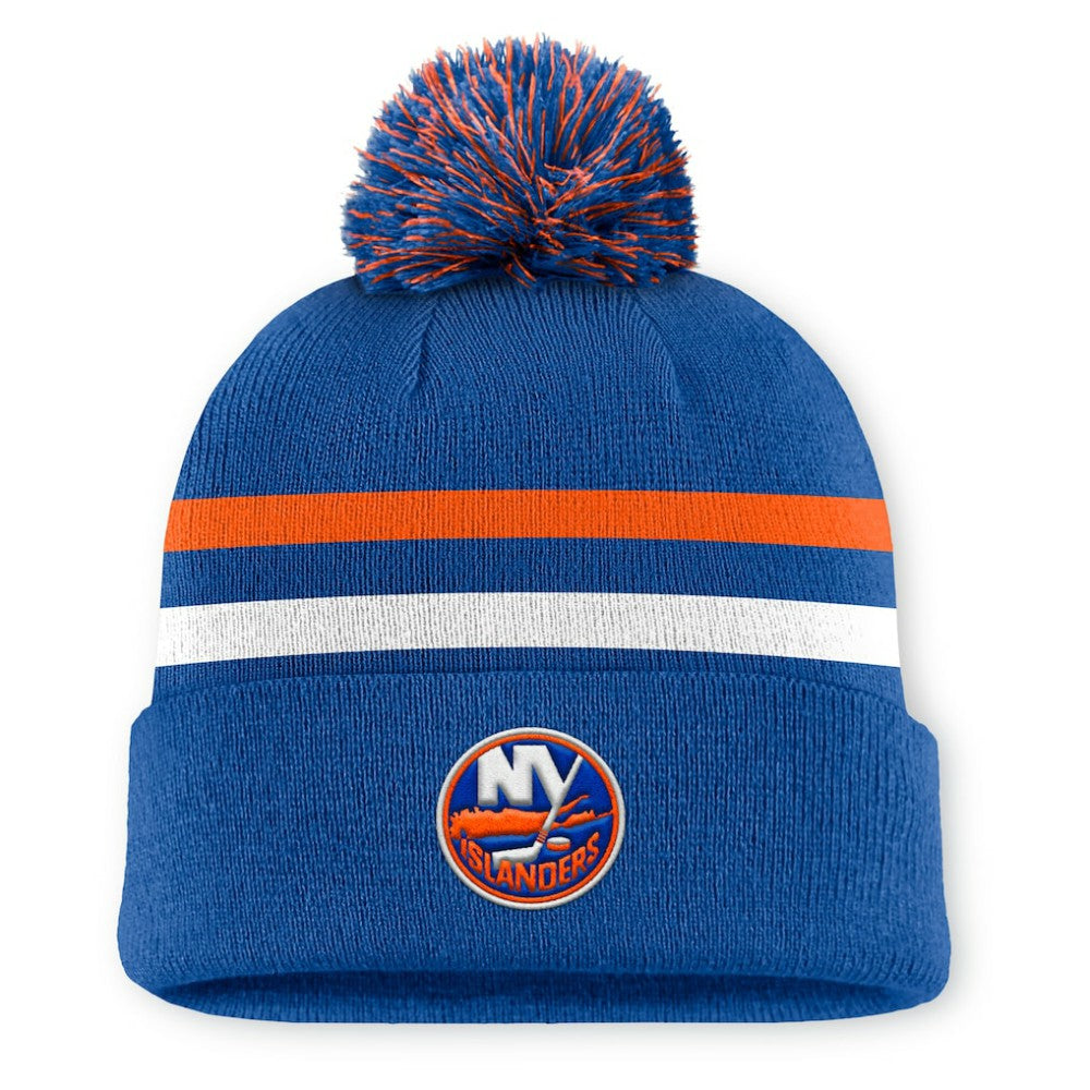New York Islanders Fanatics Authentic Pro Rink Cuffed Knit Hat with Pom Outlet