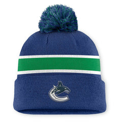 Vancouver Canucks Fanatics Authentic Pro Rink Cuffed Knit Hat with Pom On Sale