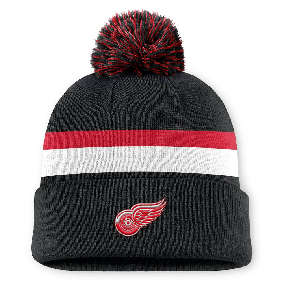 Detroit Red Wings Fanatics Authentic Pro Rink Cuffed Knit Hat with Pom Online