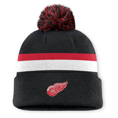 Detroit Red Wings Fanatics Authentic Pro Rink Cuffed Knit Hat with Pom Online