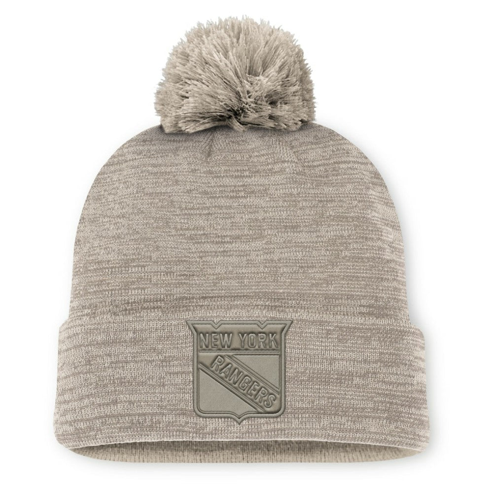 New York Rangers Fanatics Authentic Pro Road Cuffed Knit Hat with Pom Outlet