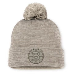 Boston Bruins Fanatics Authentic Pro Road Cuffed Knit Hat with Pom On Sale