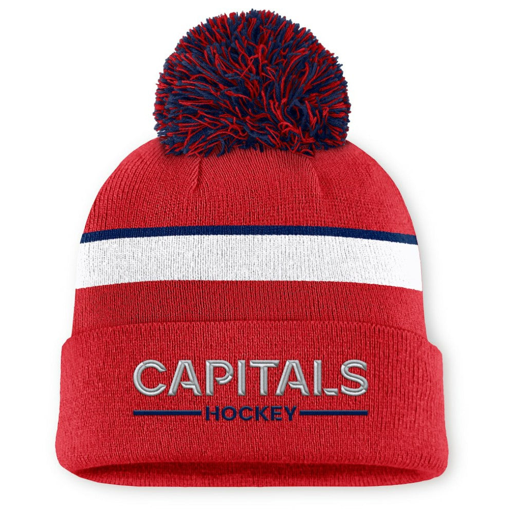 Washington Capitals Fanatics Women's Authentic Pro Rink Cuffed Knit Hat with Pom Sale