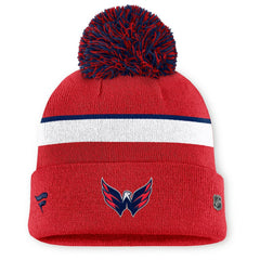 Washington Capitals Fanatics Women's Authentic Pro Rink Cuffed Knit Hat with Pom Sale