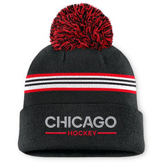 Chicago Blackhawks Fanatics Women's Authentic Pro Rink Cuffed Knit Hat with Pom Outlet