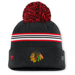 Chicago Blackhawks Fanatics Women's Authentic Pro Rink Cuffed Knit Hat with Pom Outlet