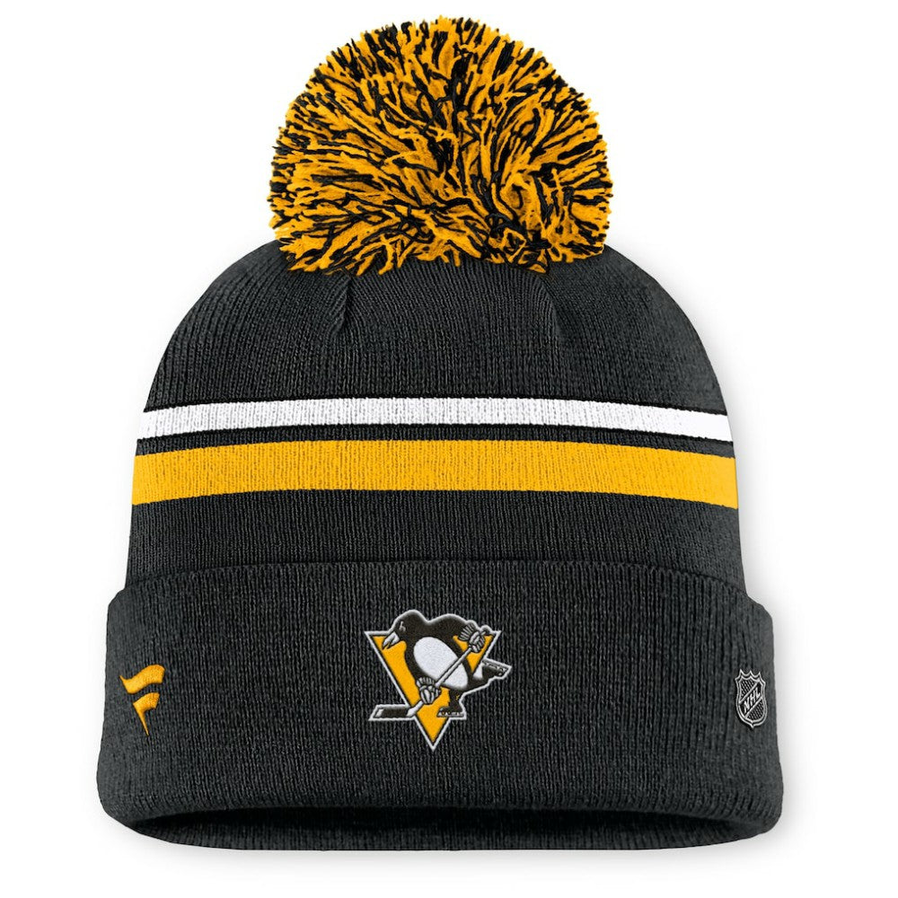 Pittsburgh Penguins Fanatics Women's Authentic Pro Rink Cuffed Knit Hat with Pom Sale