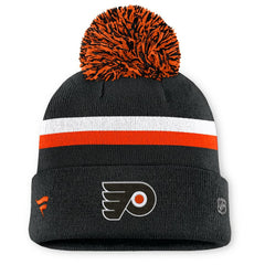 Philadelphia Flyers Fanatics Women's Authentic Pro Rink Cuffed Knit Hat with Pom For Sale