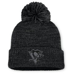 Pittsburgh Penguins Fanatics Women's Authentic Pro Road Cuffed Knit Hat with Pom For Sale