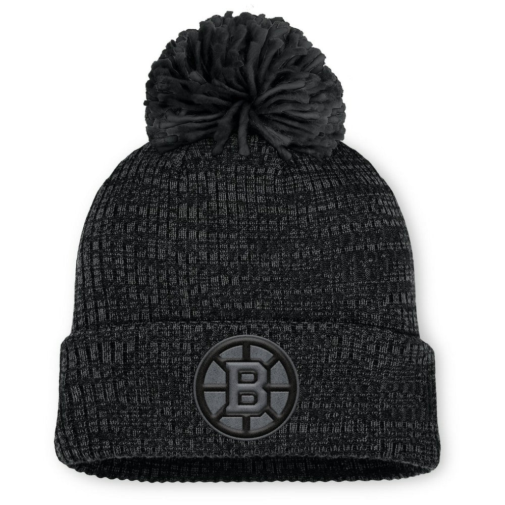 Boston Bruins Fanatics Women's Authentic Pro Road Cuffed Knit Hat with Pom On Sale