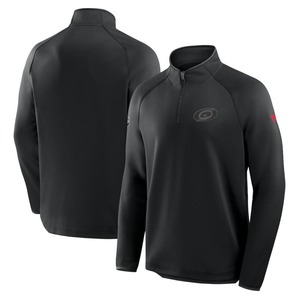 Carolina Hurricanes Fanatics Authentic Pro Tonal Rink Raglan Quarter-Zip Pullover Sale