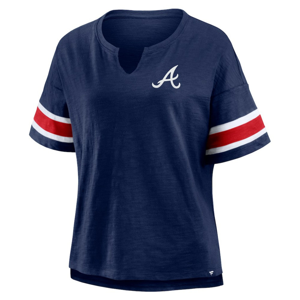 Atlanta Braves Fanatics Women's Curl Route T-Shirt | MLB New