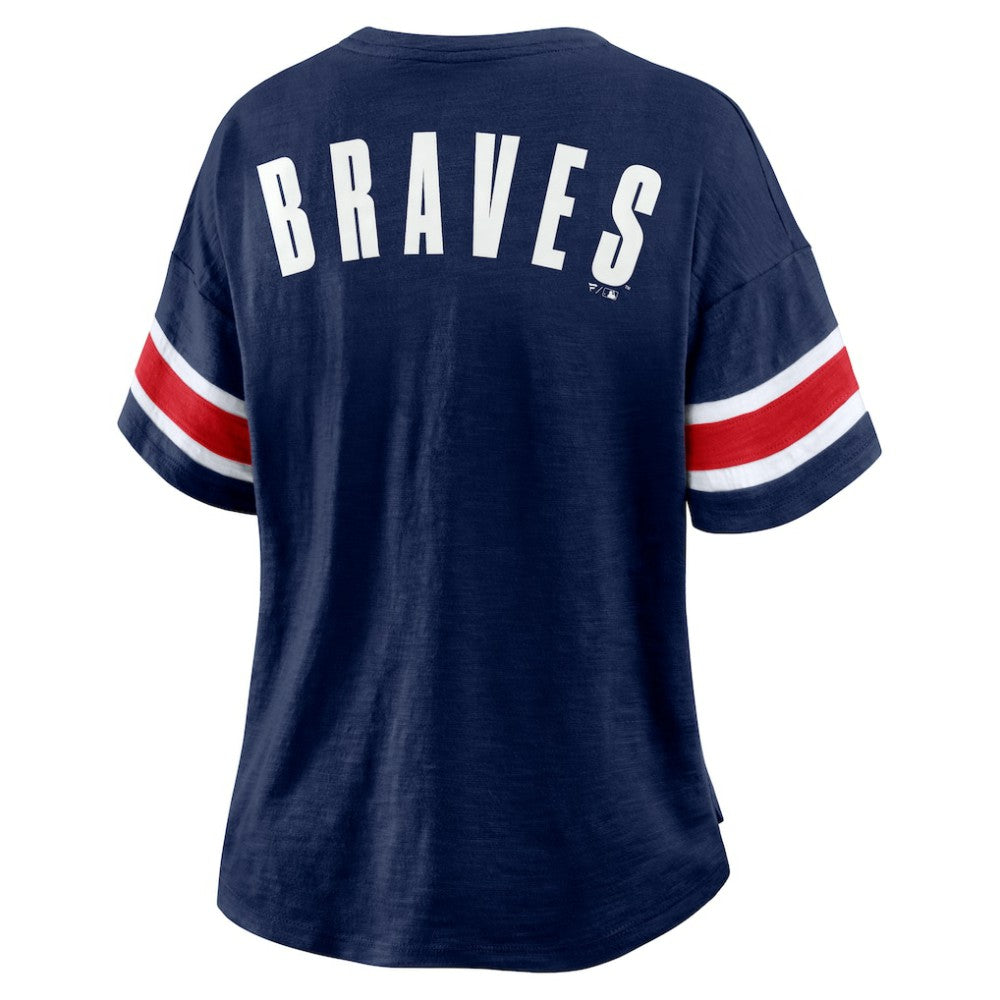Atlanta Braves Fanatics Women's Curl Route T-Shirt | MLB New