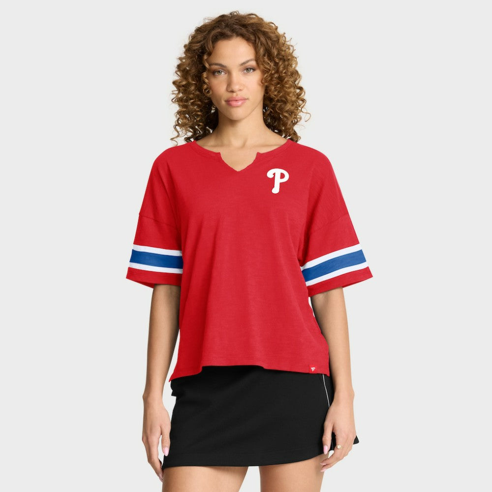 Philadelphia Phillies Fanatics Women's Curl Route T-Shirt | MLB New