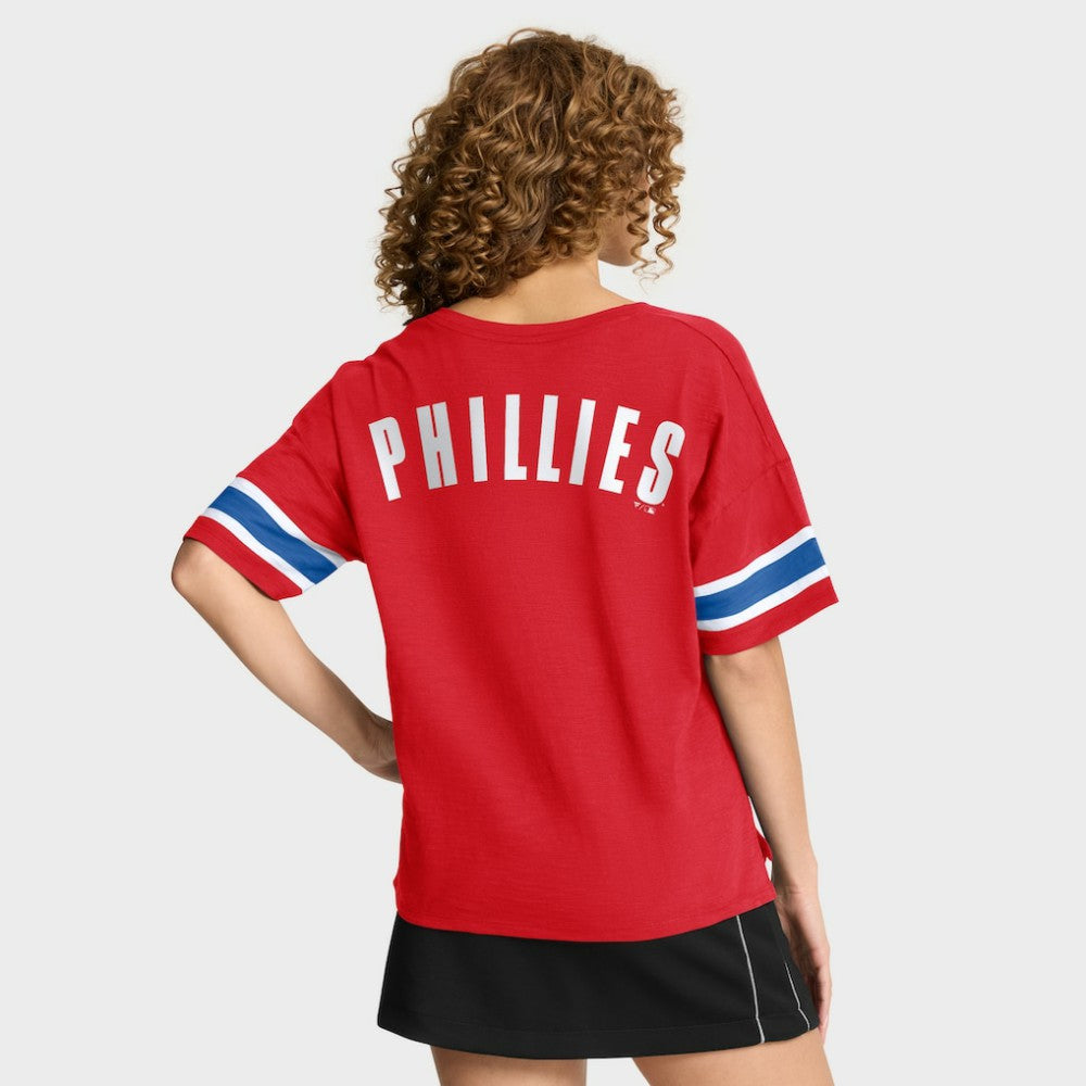 Philadelphia Phillies Fanatics Women's Curl Route T-Shirt | MLB New