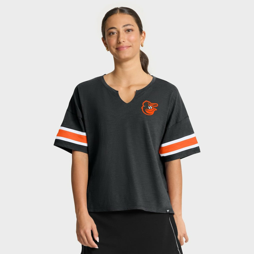 Baltimore Orioles Fanatics Women's Curl Route T-Shirt | MLB Sale