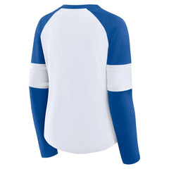 Los Angeles Dodgers Fanatics Women's Blitz Package Raglan Lace-Up V-Neck Long Sleeve T-Shirt | MLB On Sale