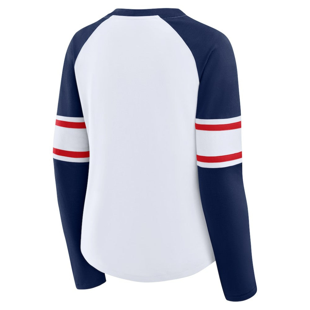 Atlanta Braves Fanatics Women's Blitz Package Raglan Lace-Up V-Neck Long Sleeve T-Shirt | MLB Online