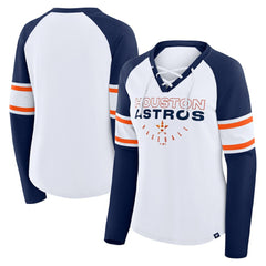 Houston Astros Fanatics Women's Blitz Package Raglan Lace-Up V-Neck Long Sleeve T-Shirt | MLB Online