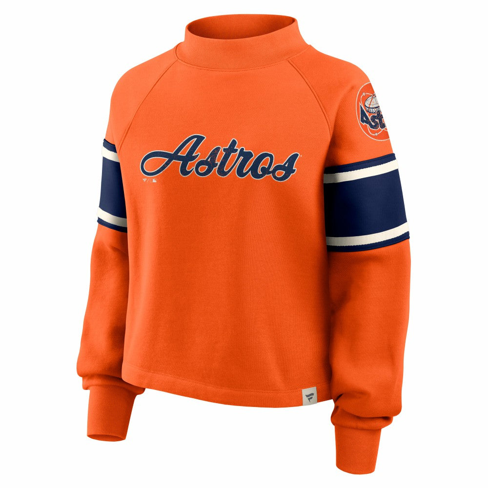 Houston Astros Fanatics Women's Oversized Toss Sweep Raglan Pullover Sweatshirt | MLB New