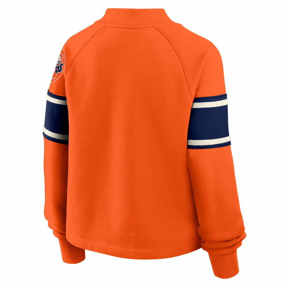Houston Astros Fanatics Women's Oversized Toss Sweep Raglan Pullover Sweatshirt | MLB New