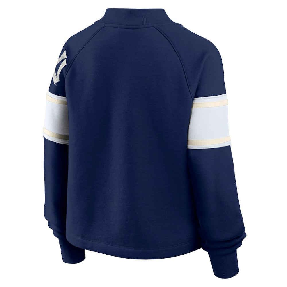 New York Yankees Fanatics Women's Oversized Toss Sweep Raglan Pullover Sweatshirt | MLB On Sale