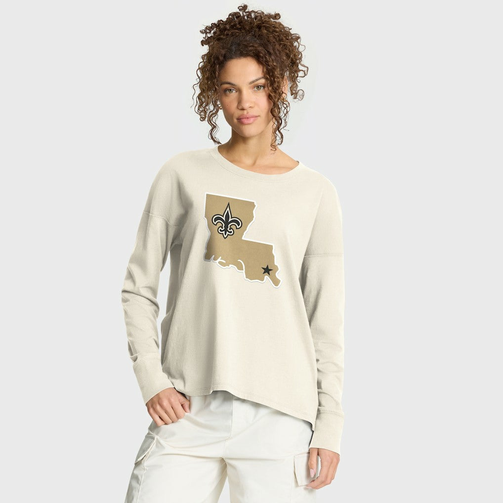 New Orleans Saints Fanatics Women's Dove Legacy Long Sleeve T-Shirt