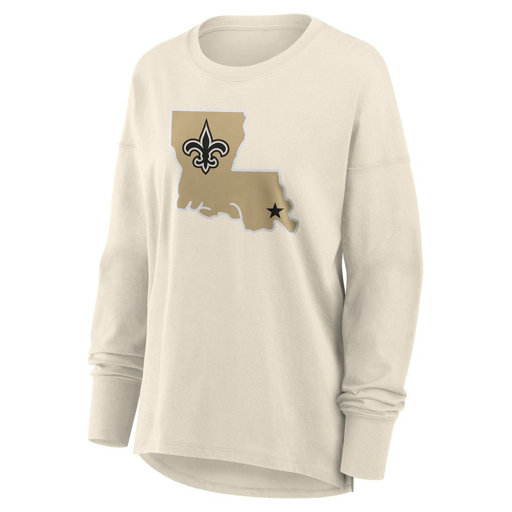New Orleans Saints Fanatics Women's Dove Legacy Long Sleeve T-Shirt