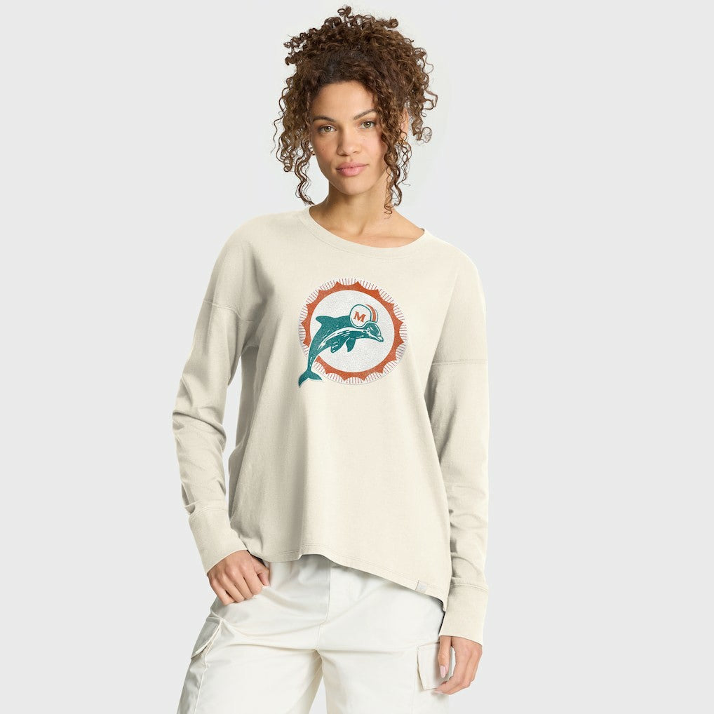 Miami Dolphins Fanatics Women's Dove Legacy Long Sleeve T-Shirt