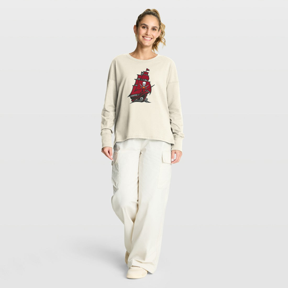 Tampa Bay Buccaneers Fanatics Women's Dove Legacy Long Sleeve T-Shirt