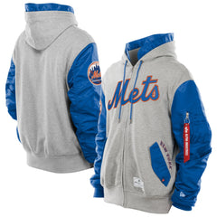 New York Mets New Era x Alpha Industries MA-1 Full-Zip Hoodie Jacket | MLB Outlet