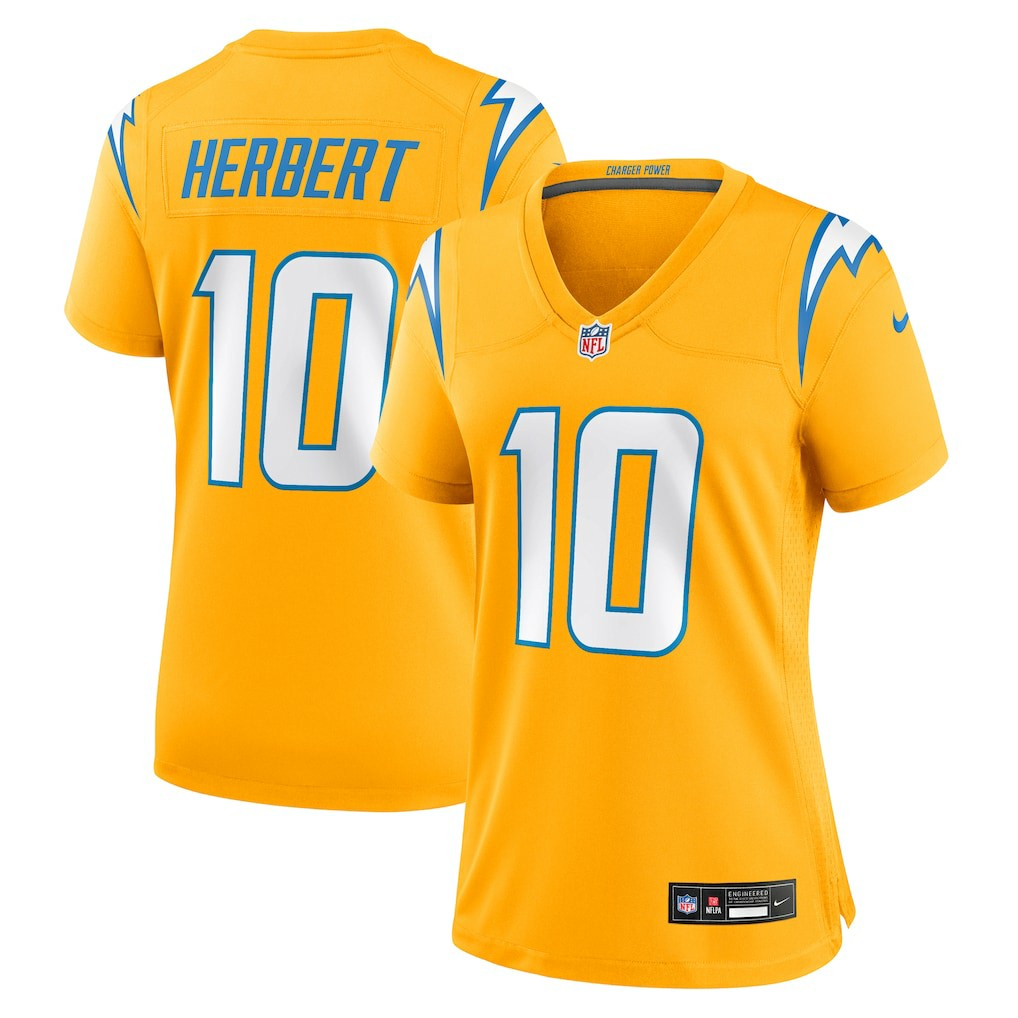 Los Angeles Chargers Nike Justin Herbert  Women's Alternate Charger Power Game Jersey