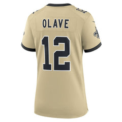 New Orleans Saints Nike Chris Olave  Women's Gameday Golds Alternate Game Player Jersey