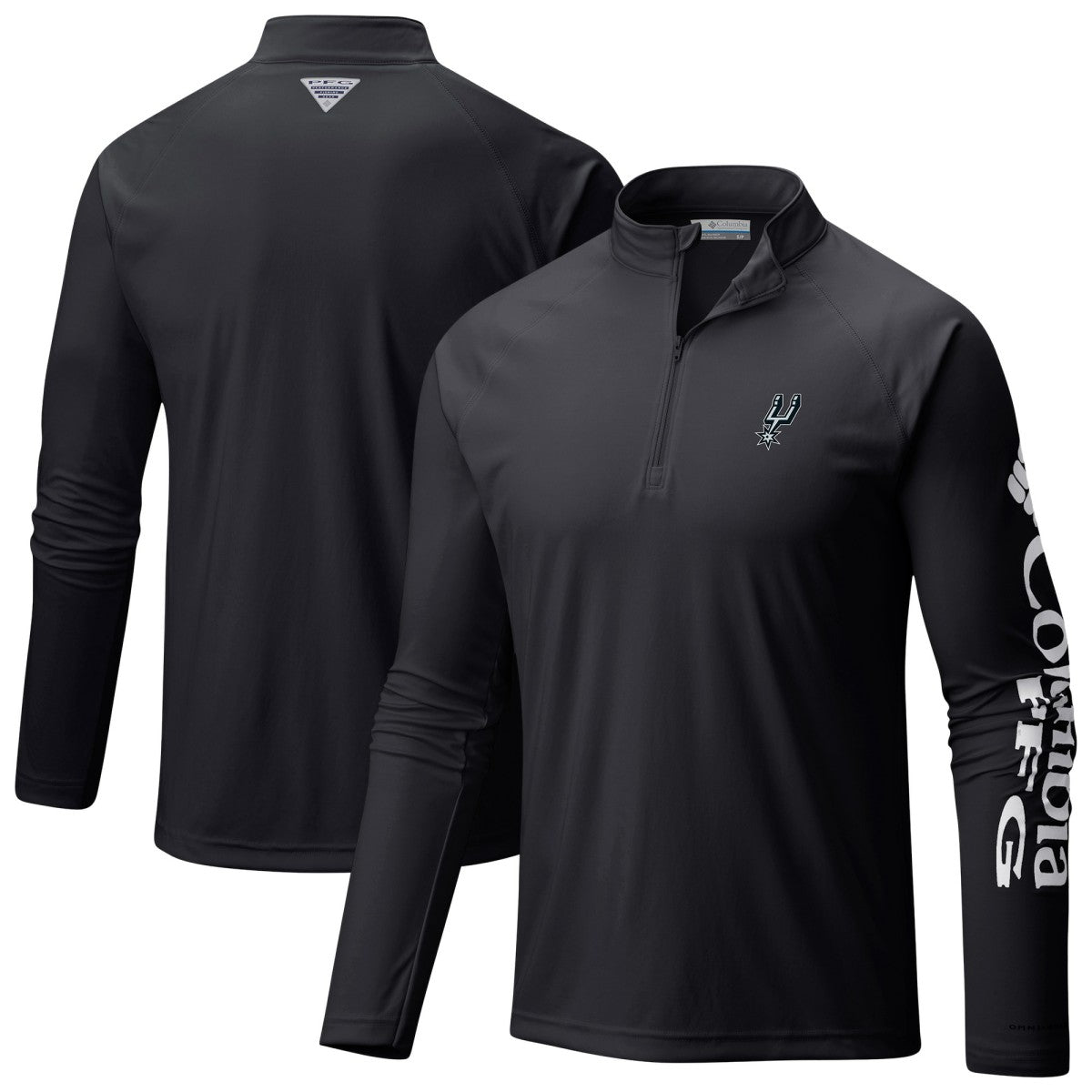 San Antonio Spurs Terminal Tackle Raglan Omni-Shade Quarter-Zip Jacket New
