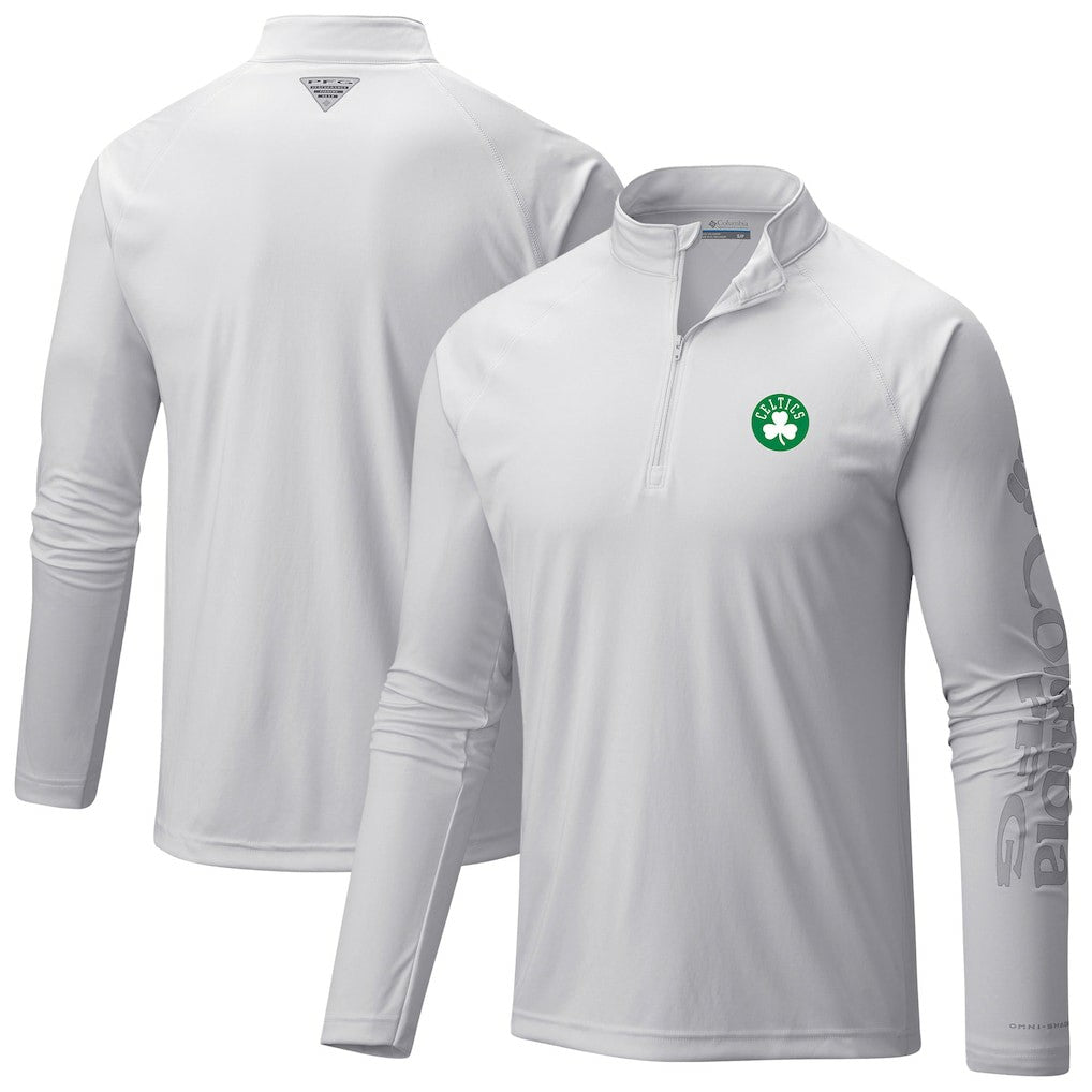 Boston Celtics Terminal Tackle Raglan Omni-Shade Quarter-Zip Jacket Outlet